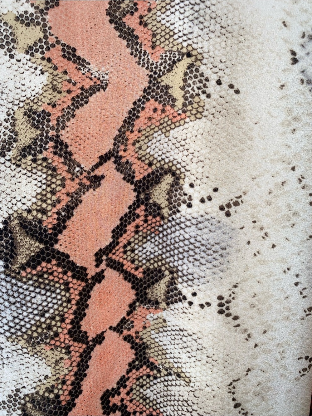 Snake-Print Slip Maxi Dress in Coral and Cream - Picture 2 of 6